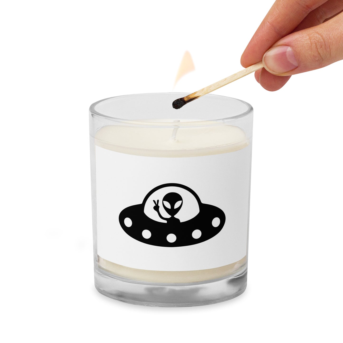 Glass jar soy wax candle